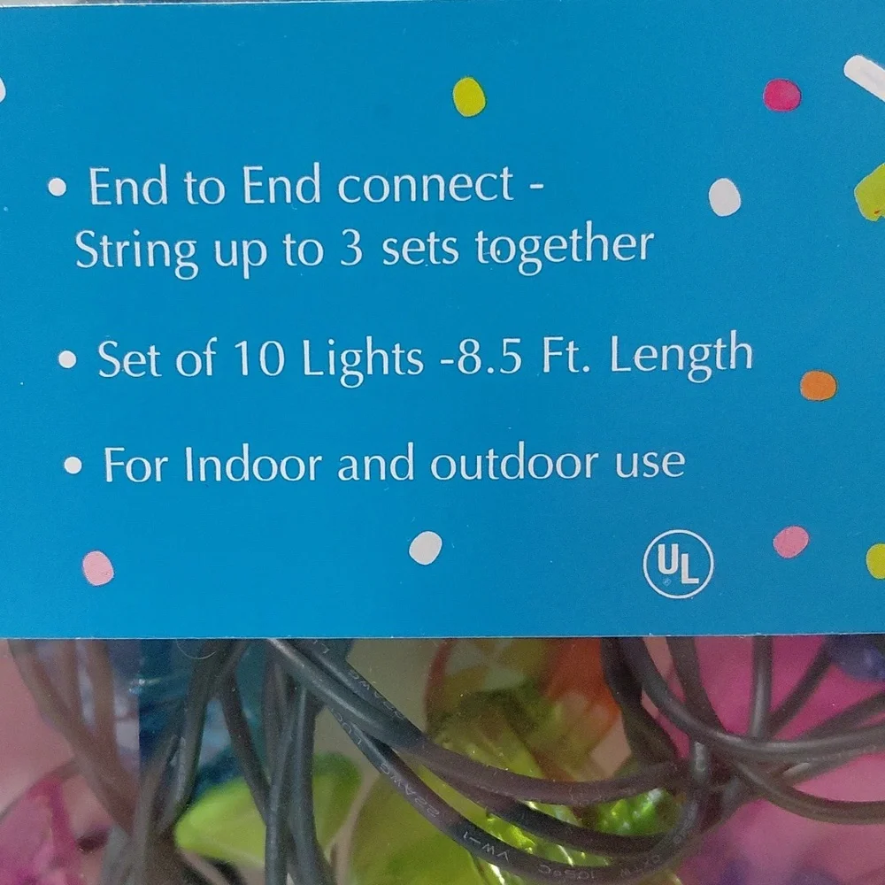 Tropical Drink String Lights - Multicolor Set Of 10 Lights 8.5 Ft